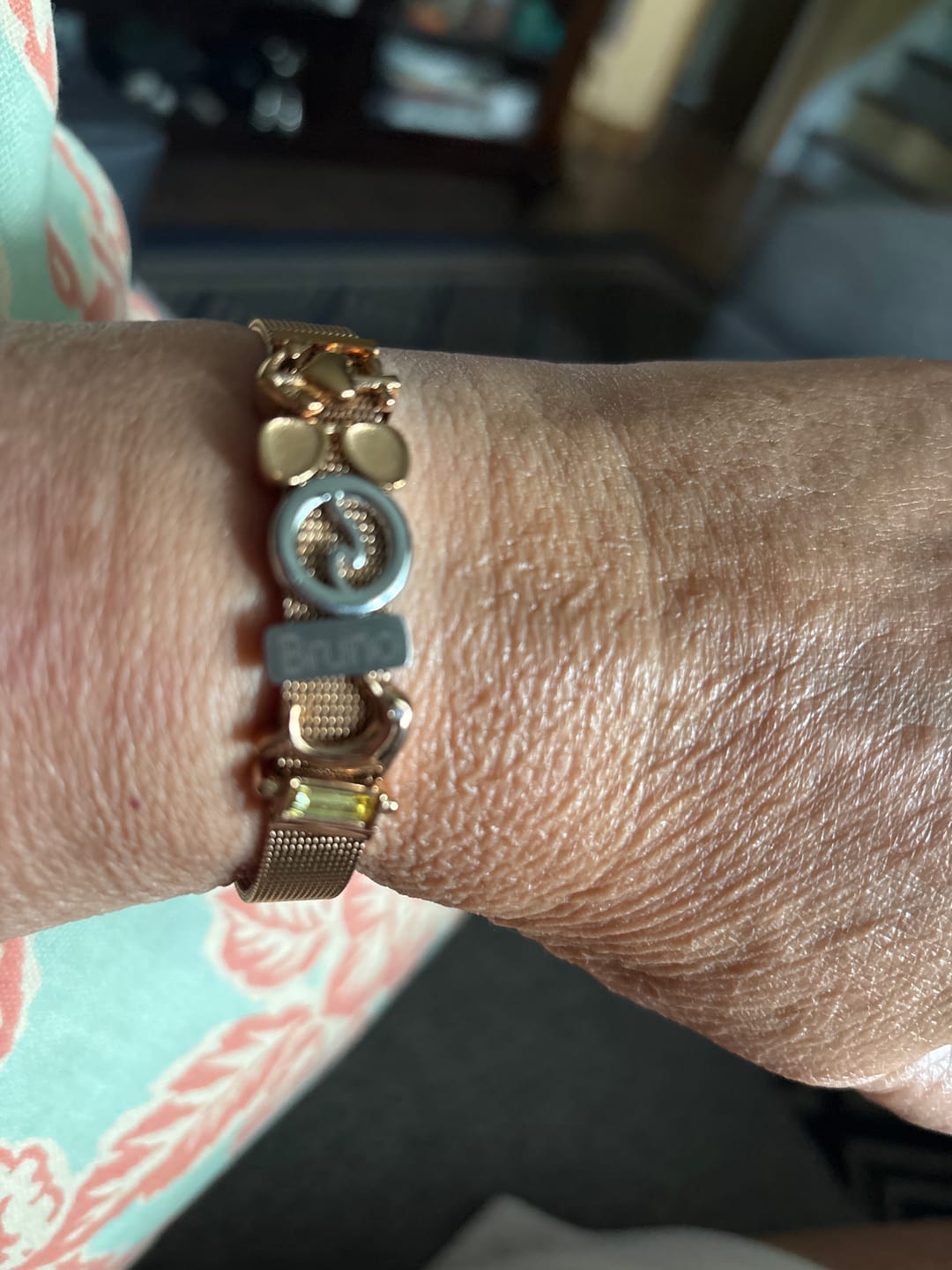 Customer photo review of Mesh charm name silver