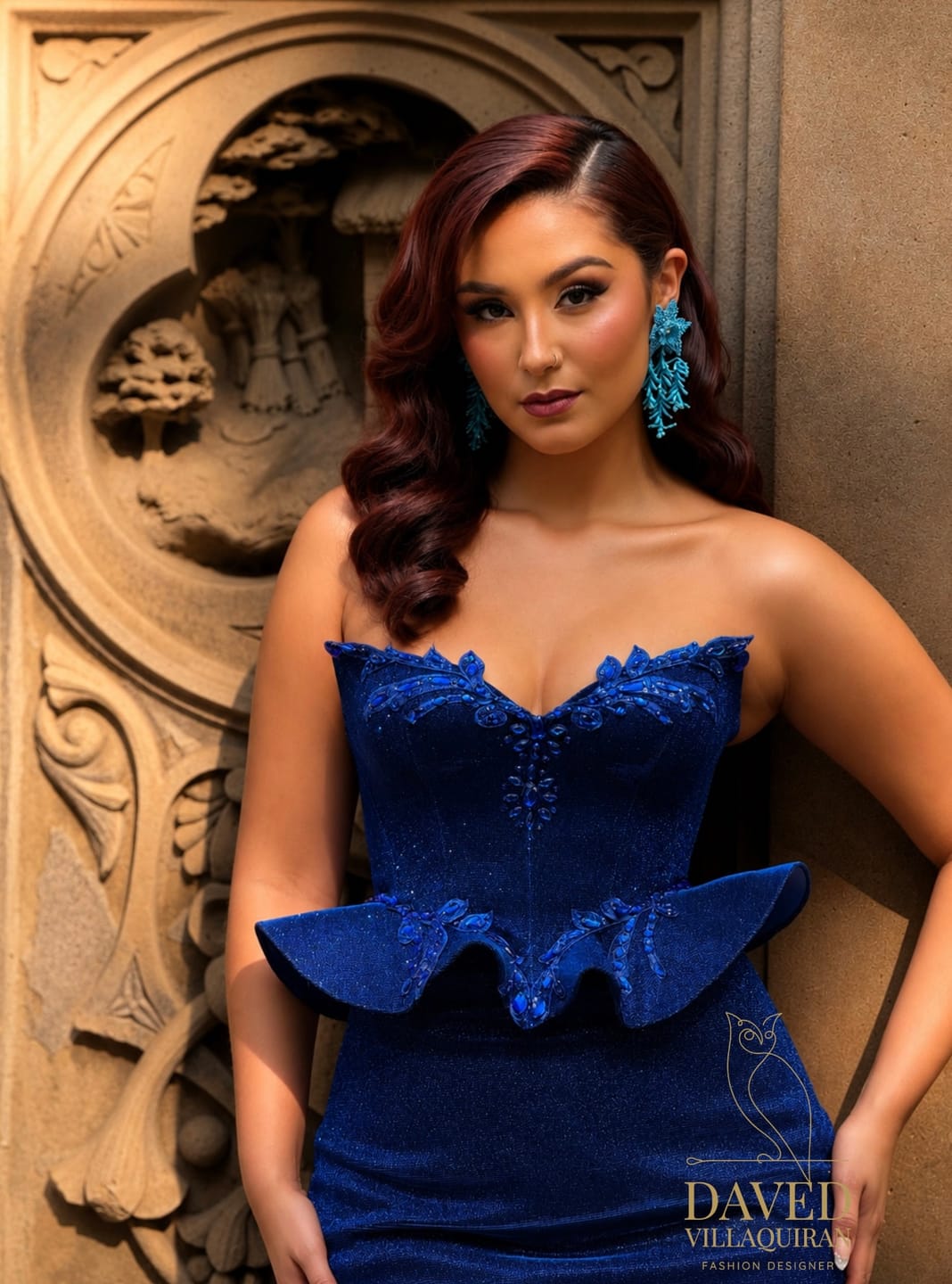 Customer photo review of Royal Blue Stretch Metallic Lurex