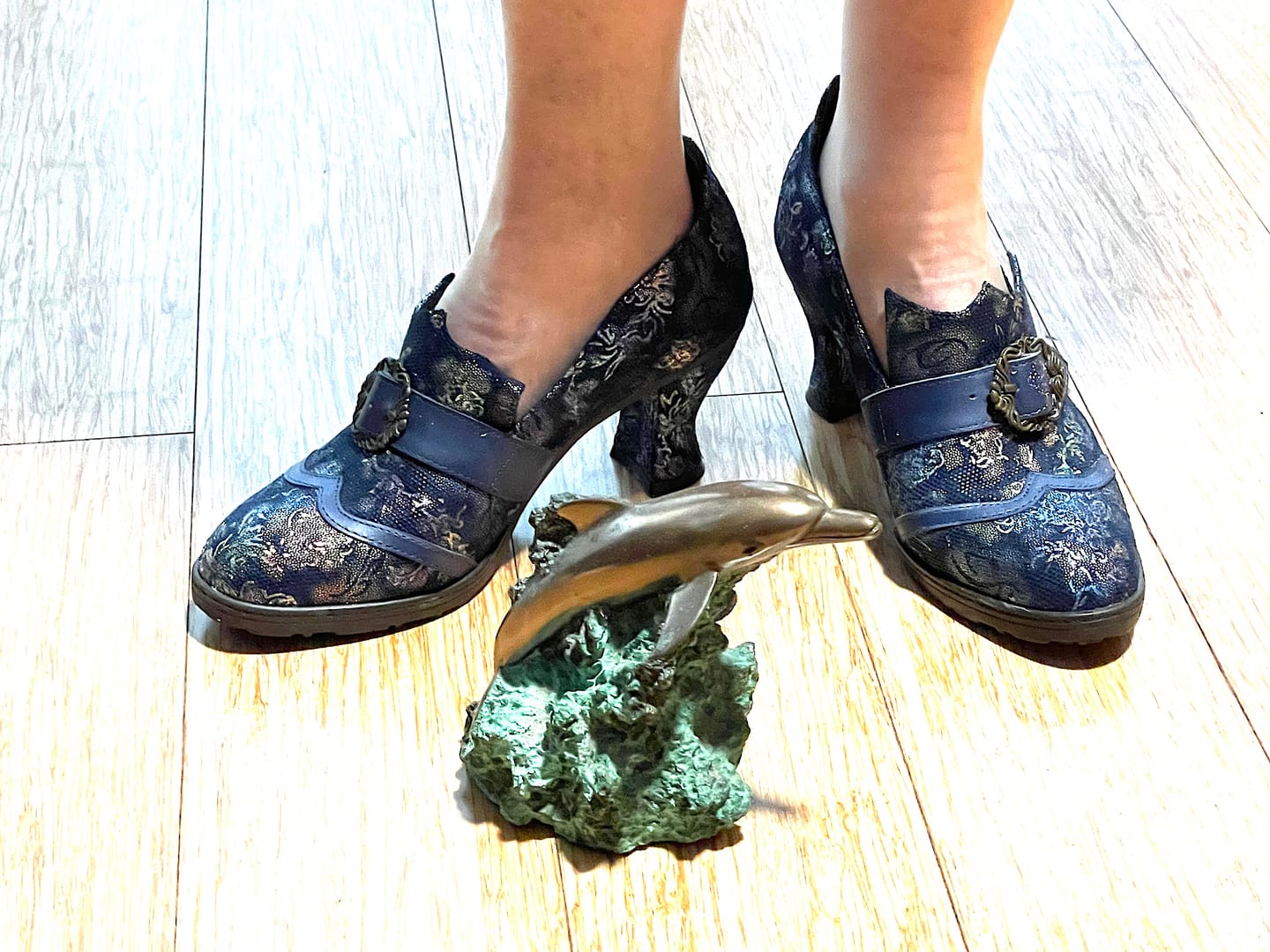 Customer photo review of Iridescent Elegance Buckle Pumps