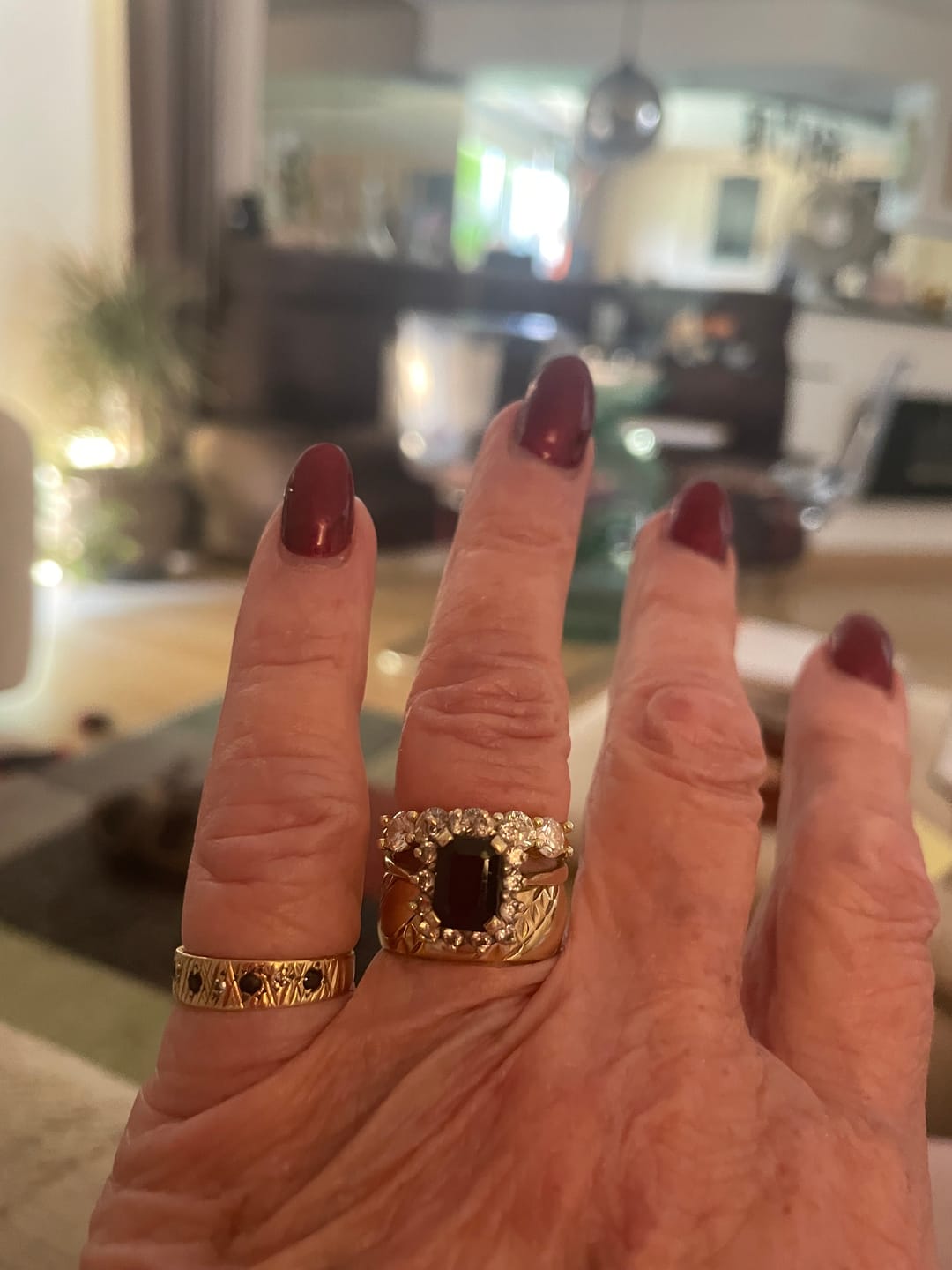 Customer photo review of Gold 1.5ct Moissanite 5 Stone Dazzle Ring
