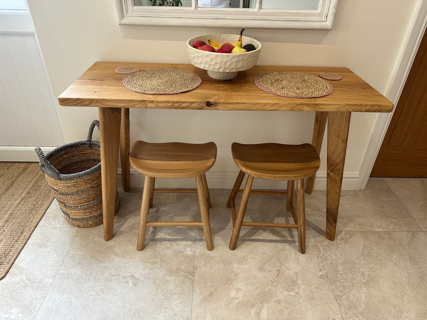 Customer photo review of Scandinavian Solid Oak Desk