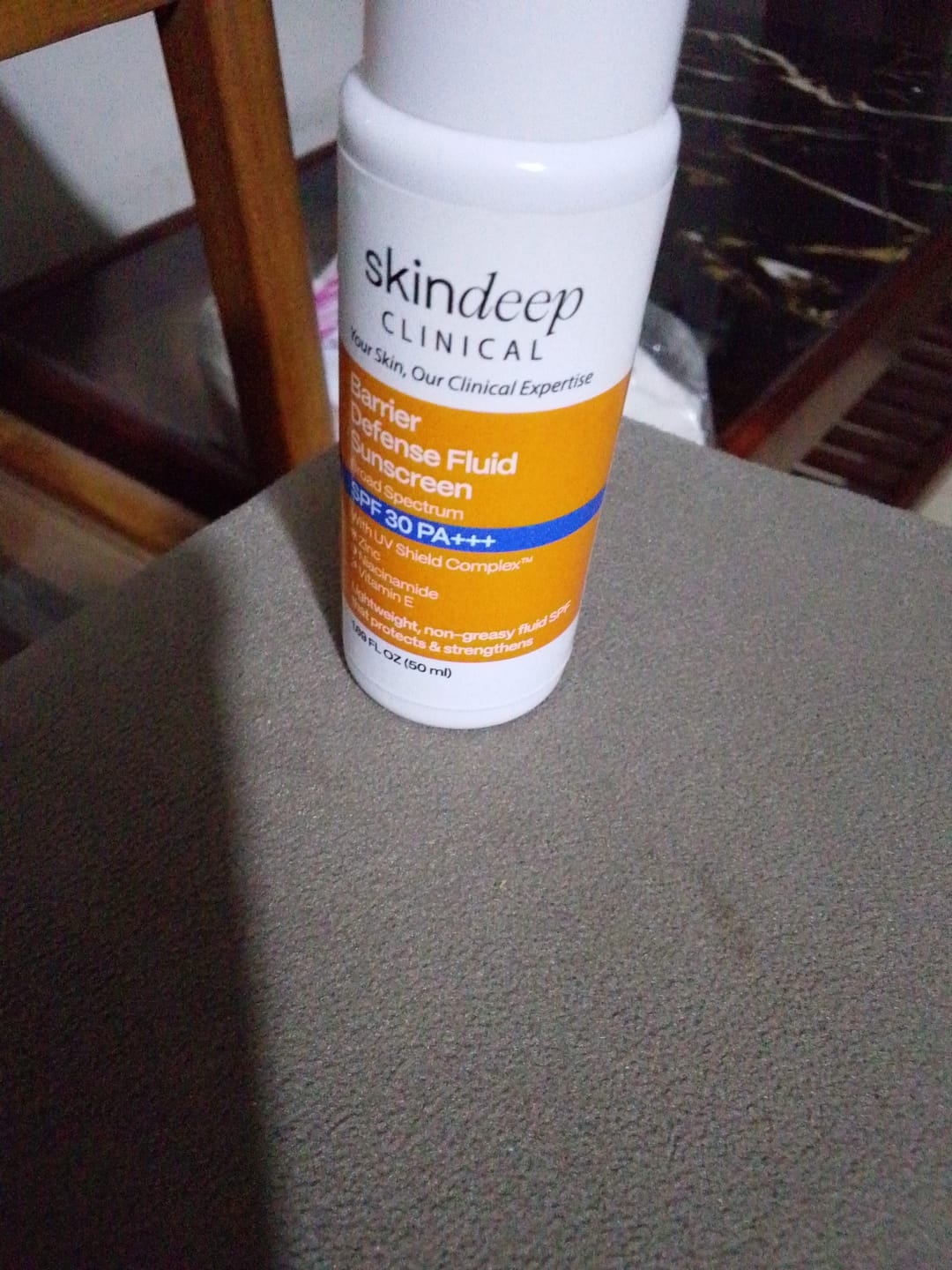Customer photo review of Barrier Defense Fluid Sunscreen