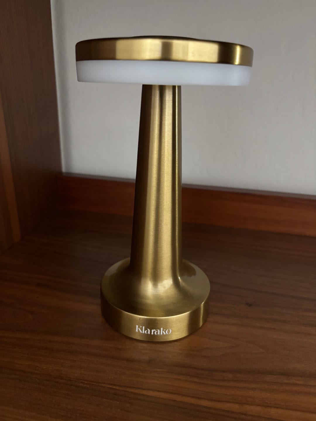 Customer photo review of Cordless Minimalist Desk Lamp | Modern Gold & Chrome Table Lamp