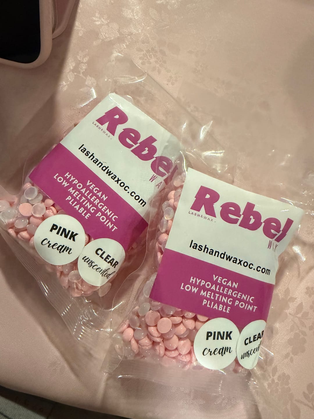 Customer photo review of Rebel Hard Wax Beads - 100g Sample Size Bags