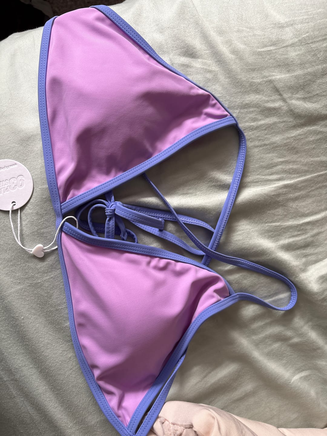 Customer photo review of LILY Lavender Minimal Triangle Top