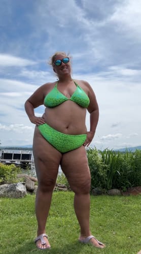 Customer photo review of Lime Green Leopard Triangle Top