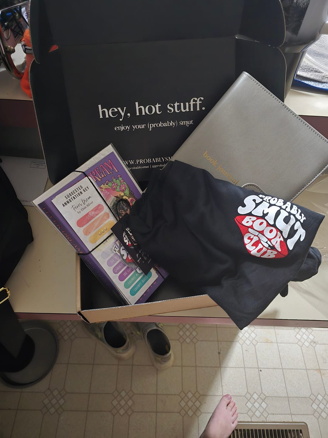 Customer photo review of smut slut book club subscription