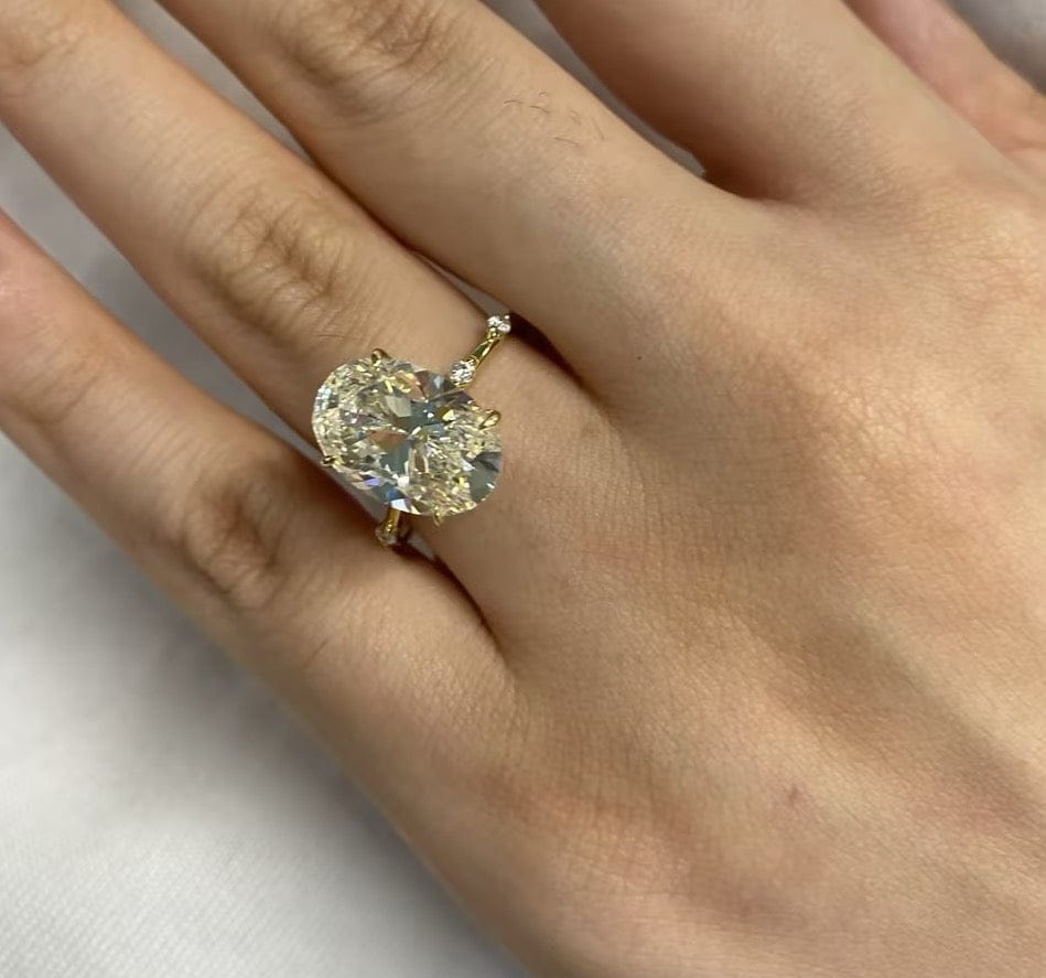 Customer photo review of S925 Yellow Gold 5.5Ct Oval Cut Engagement Ring In Sterling Silver