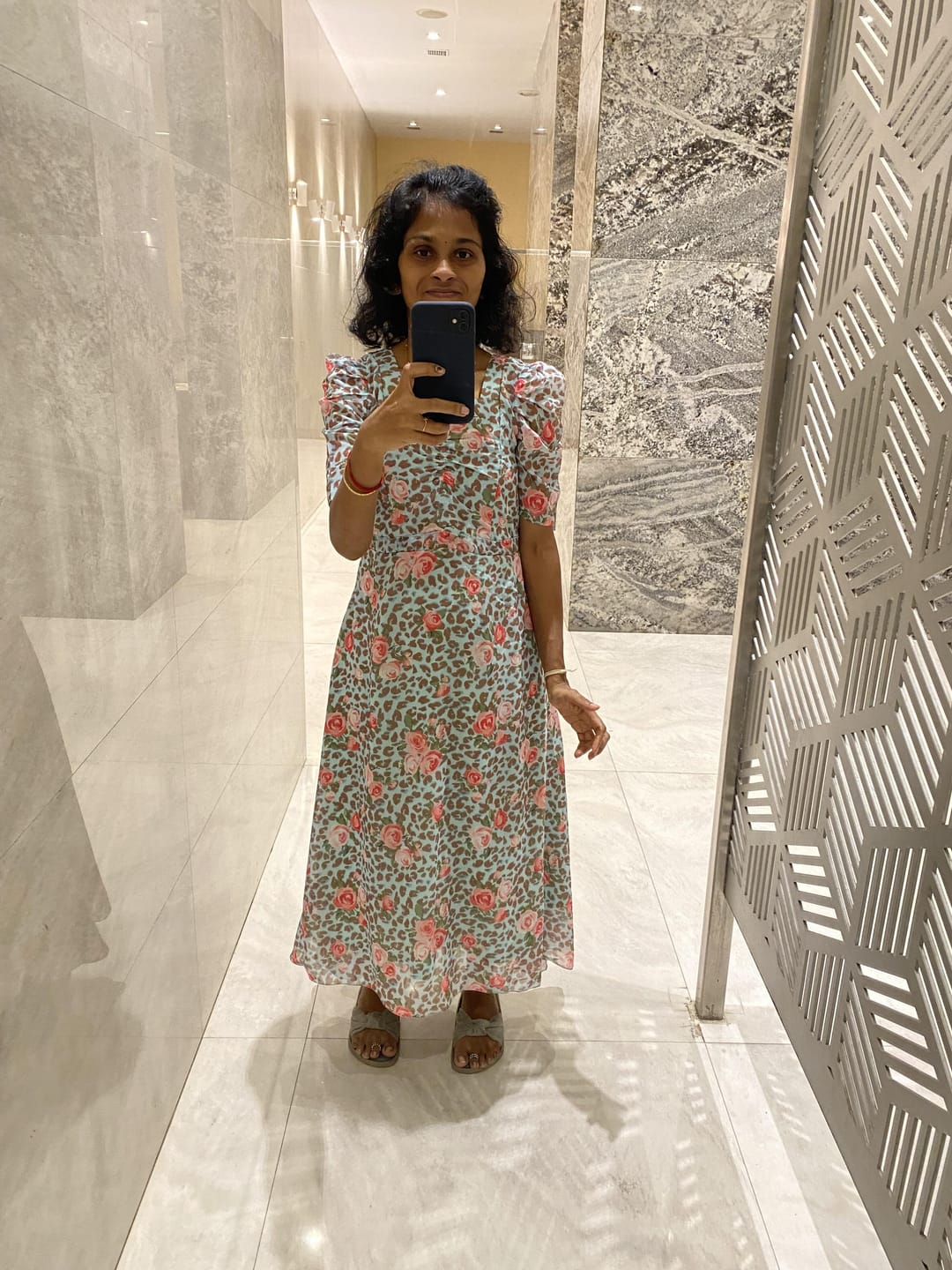 Customer photo review of BLUE EYES ANARKALI FROCK