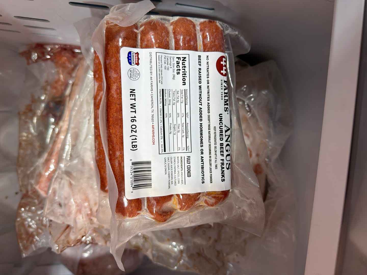 Customer photo review of USDA Choice or Higher Angus Beef Franks