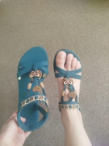 Customer photo review of Women’s Lightweight Round-Toe Flat Sandals – Breathable Summer Style