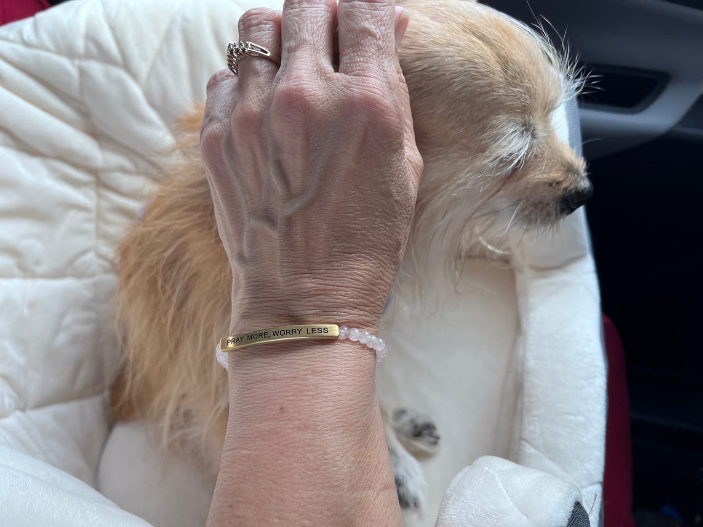 Customer photo review of DROP #2: PRAY MORE. WORRY LESS - BRACELET
