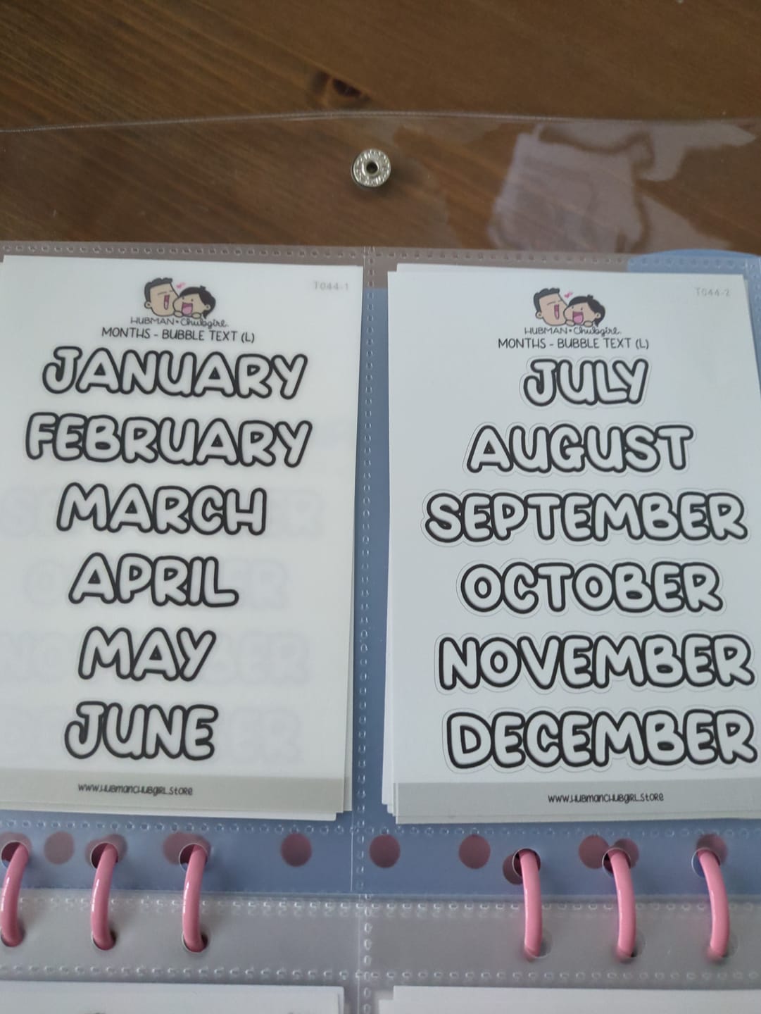 Customer photo review of Months (L) - Text Planner Stickers Set of 2 (Bubble Font)