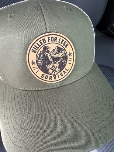 Customer photo review of DyeCharm Custom Leather Patch Hats