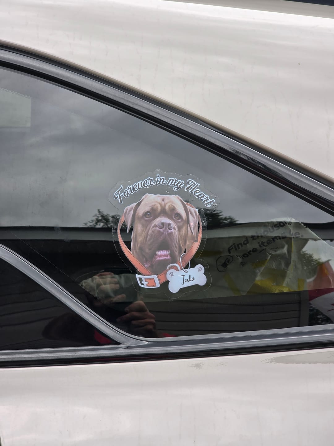 Customer photo review of Custom Photo Forever In My Heart Memorial Car Window Decal Sticker