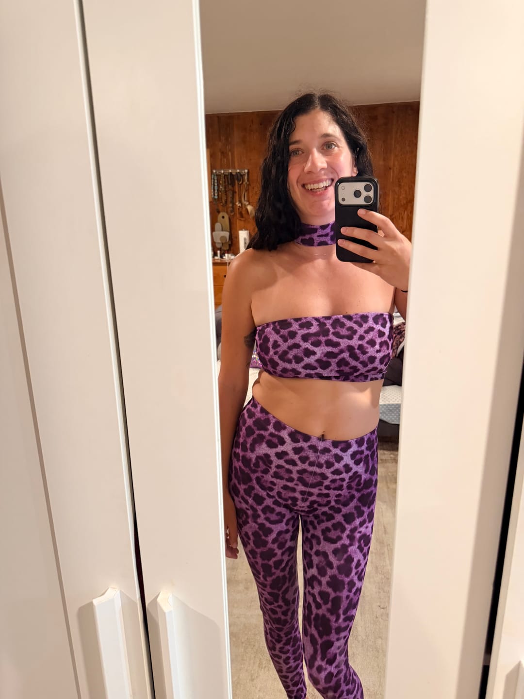 Customer photo review of Purple Leopard Leggings Set