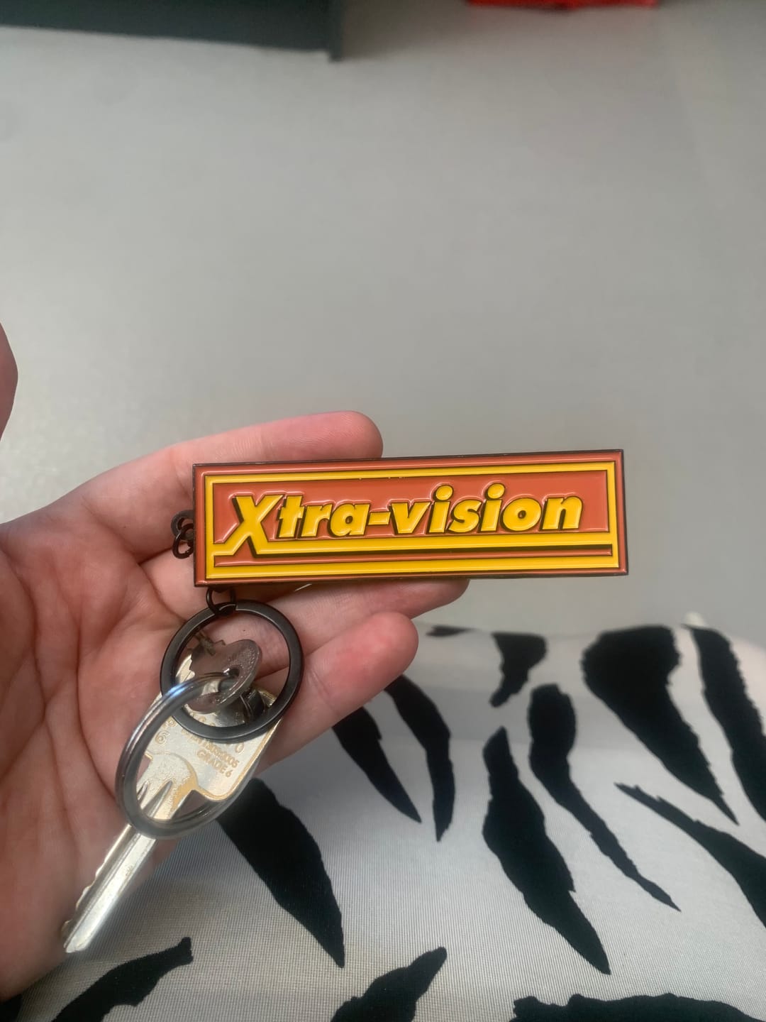 Customer photo review of Xtra-vision Keyring | Sasha Ferg Art