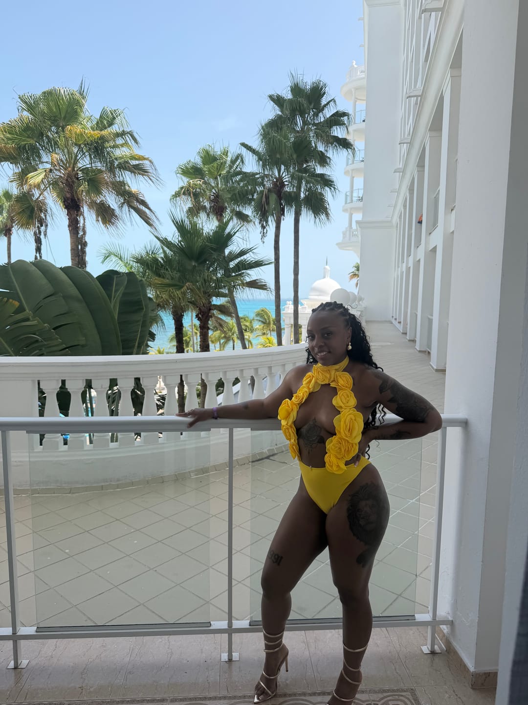 Customer photo review of Bloom Behavior Floral Swimsuit Yellow