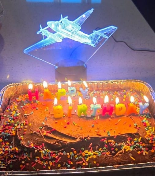 Customer photo review of MC-12 Liberty Plane - 3D Optical Illusion Lamp