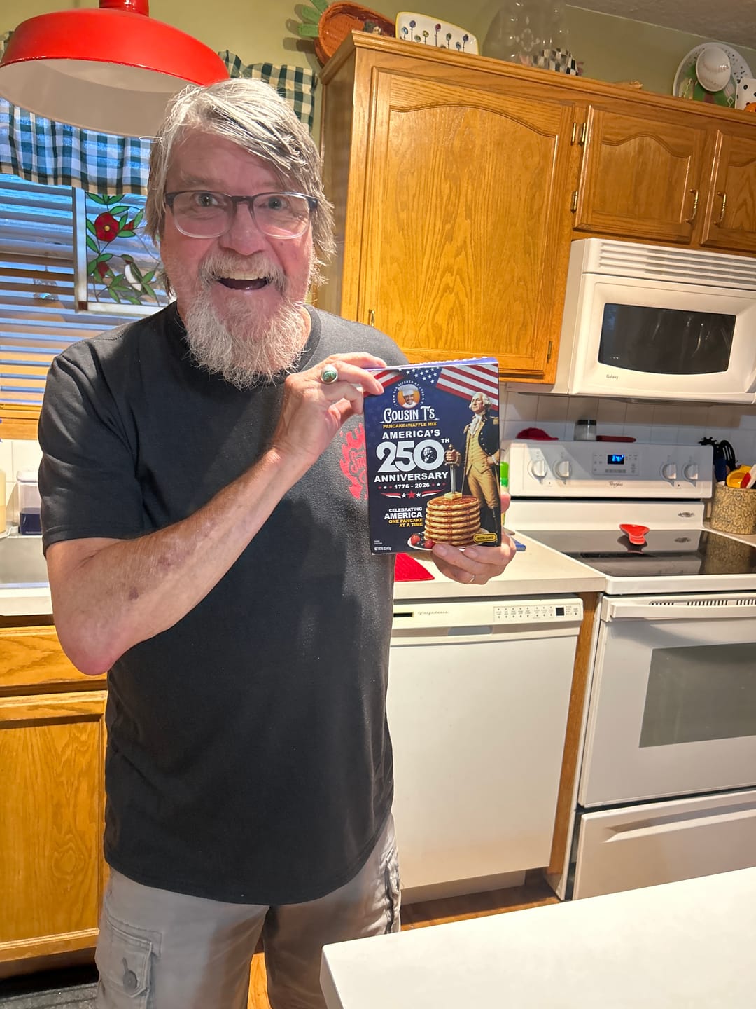Customer photo review of Cousin T's 250th Anniversary Pancake & Waffle Mix (2 Pack)