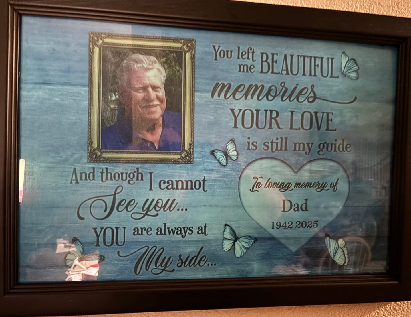 Customer photo review of Heartfelt Personalized Memorial For Loved One Poster for Loss - 'Heaven in Our Home'