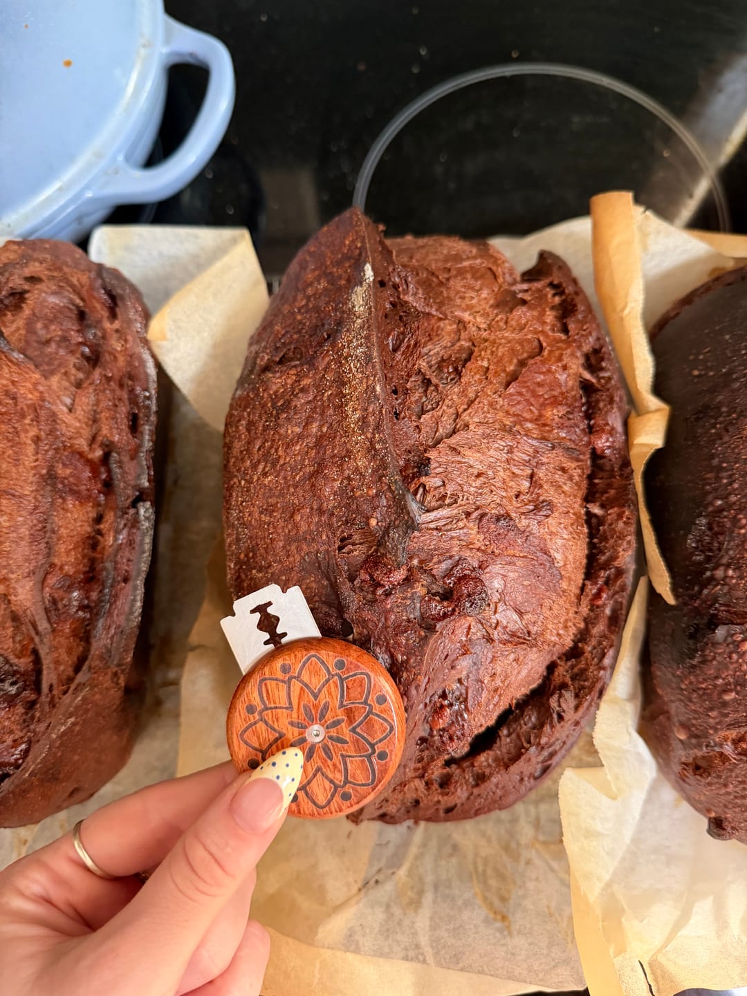 Customer photo review of UFO Bread Lame with Cover + 5 Blades