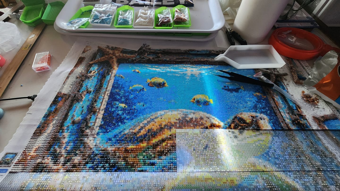 Customer photo review of Ocean Escape Turtle - Time Limited Exclusive Diamond Painting Kit