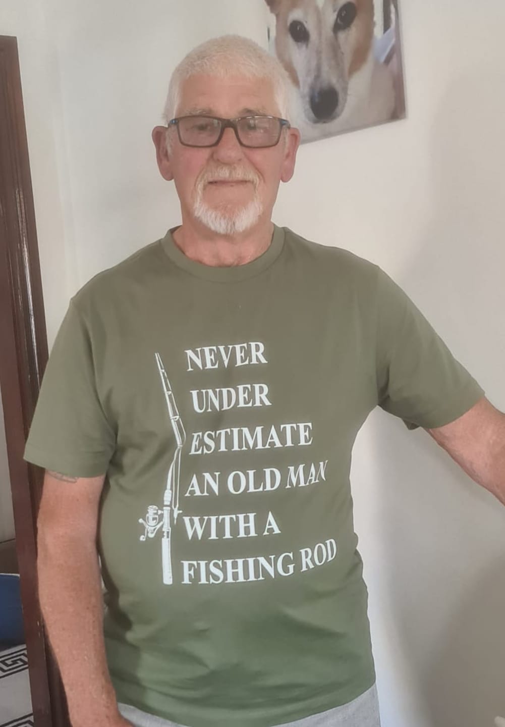 Customer photo review of OLD MAN FISHING ROD 026 T Shirt