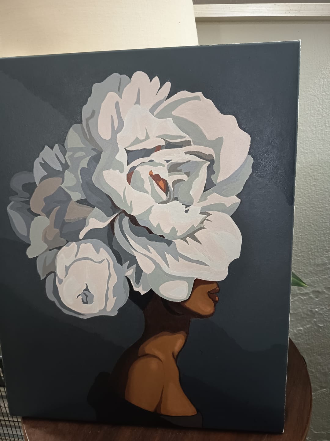 Customer photo review of Woman with Flowery Hair | Paint by Numbers