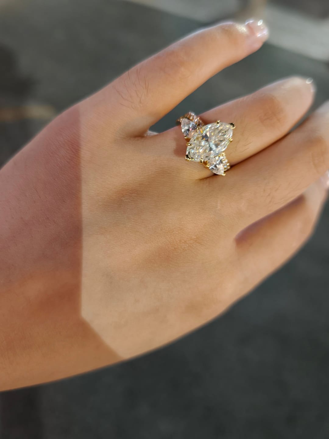 Customer photo review of S925 4.0Ct Marquise Cut Insert Wedding Ring Set For Women Stackable Ring Set In Sterling Silver