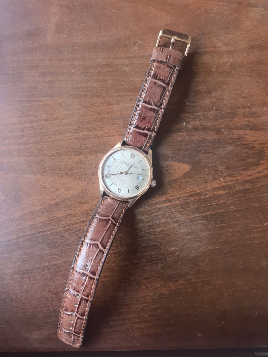 Customer photo review of Klasik Saat Deri Kordon Saat Kayışı Taba - Croco