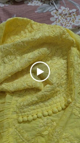 Customer video review of Nazakat Yellow Pure Cotton Angarakha Dress
