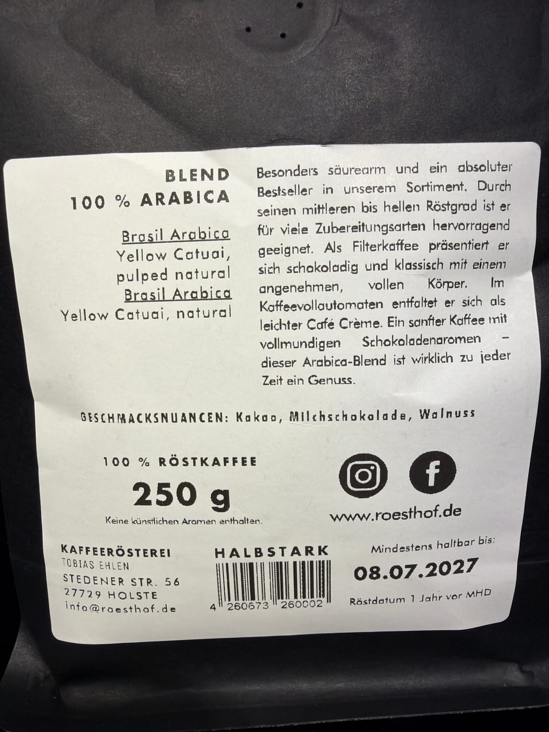Customer photo review of Halbstark - Filterkaffee & Cafe Crema