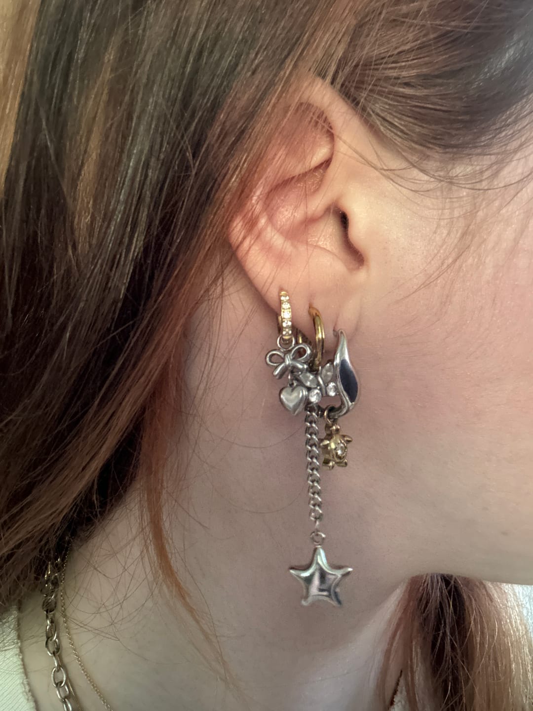 Customer photo review of Wave Hoop Earrings