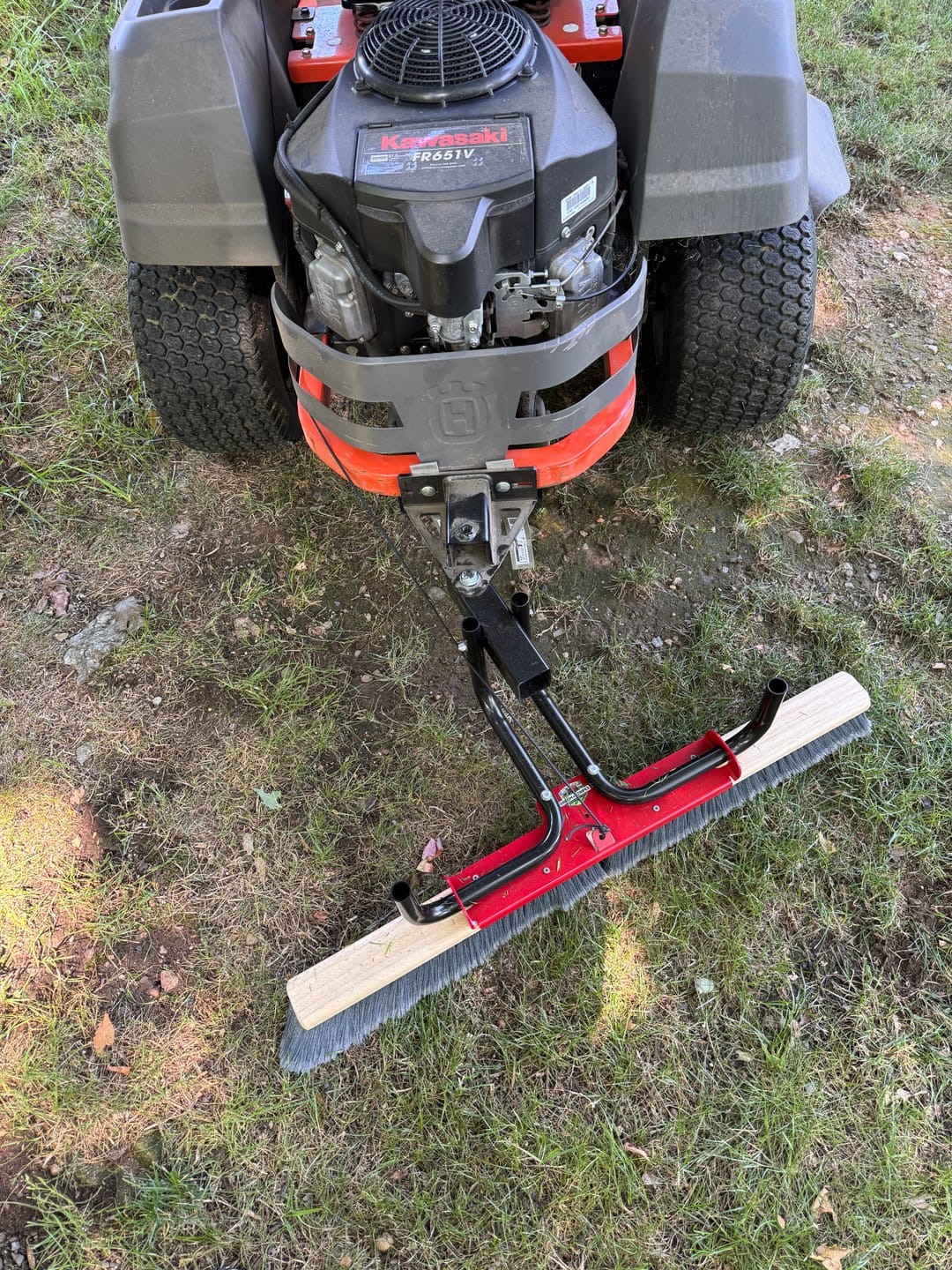 Customer photo review of Broominator — Turn Any Mower Into a Striping Machine