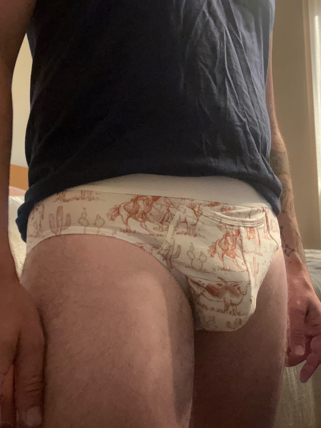 Customer photo review of Classic Soft MicroModal Brief（Horizontal Fly） - Saddle & Stakes | Ranch Toile