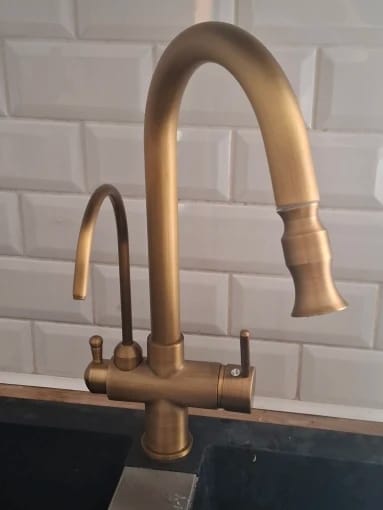 Customer photo review of Karlstad Antique - Two-Way Kitchen Faucet with Filter Tap & Pull-Out Sprayer for Kitchen Sink