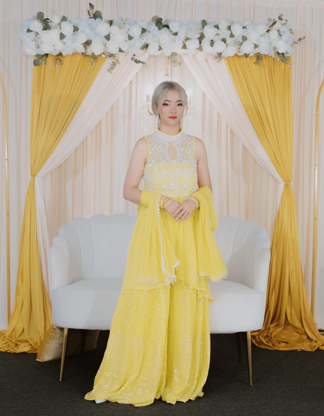 Customer photo review of Sunshine Yellow Handcrafted Palazzo Set | Label S4U