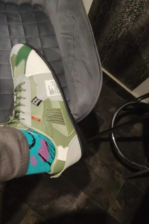 Customer photo review of Luca | Retro Colourblock Trainers