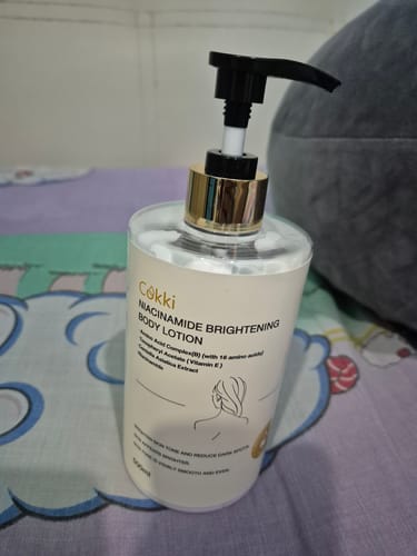 Customer photo review of Niacinamide Brightening Body Lotion 500ml