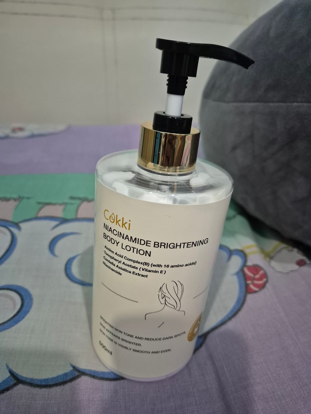 Customer photo review of Niacinamide Brightening Body Lotion 500ml