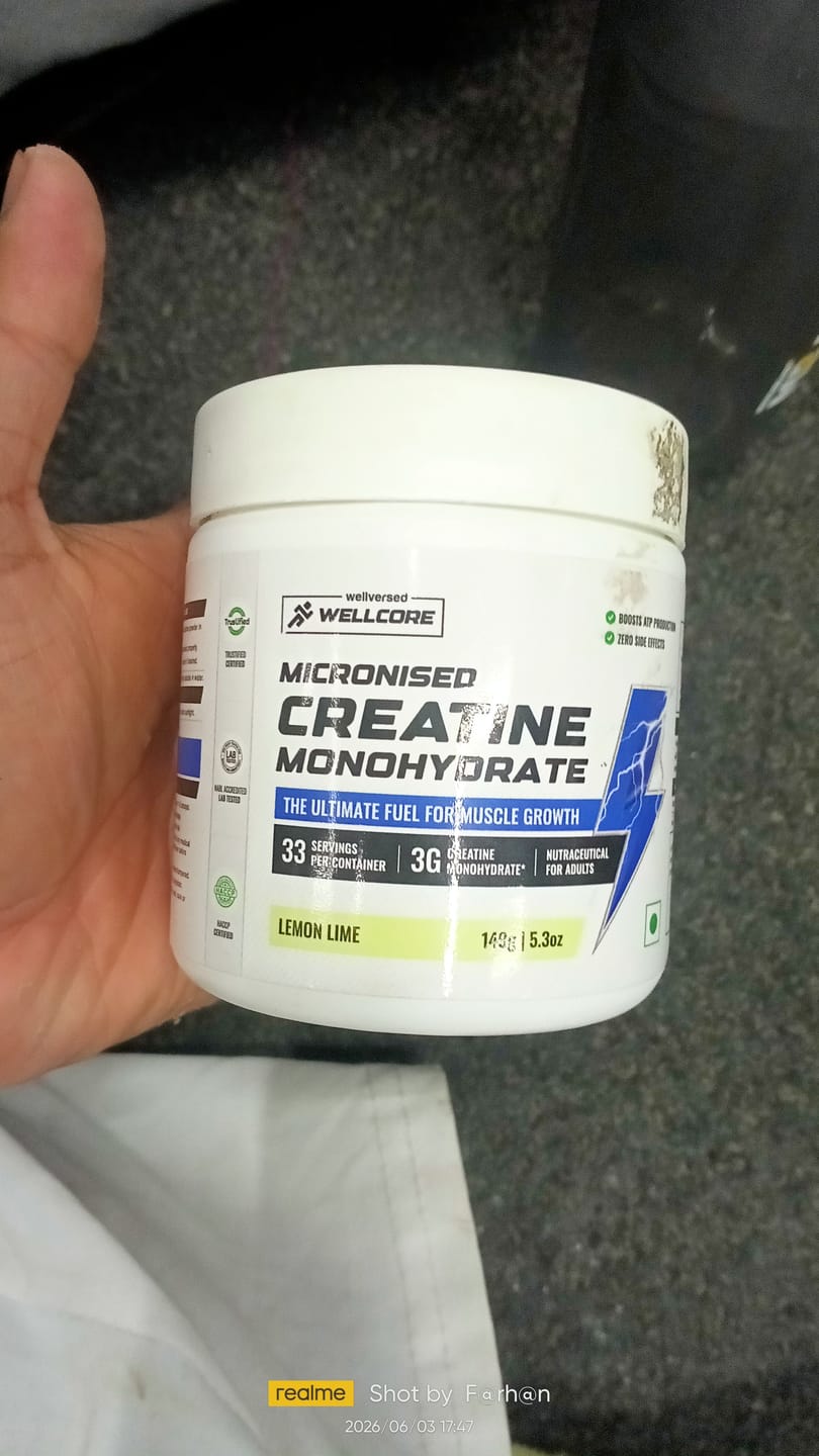 Customer photo review of Wellcore - Pure Micronised Creatine Monohydrate | Lemon Lime (149g, 33 servings)