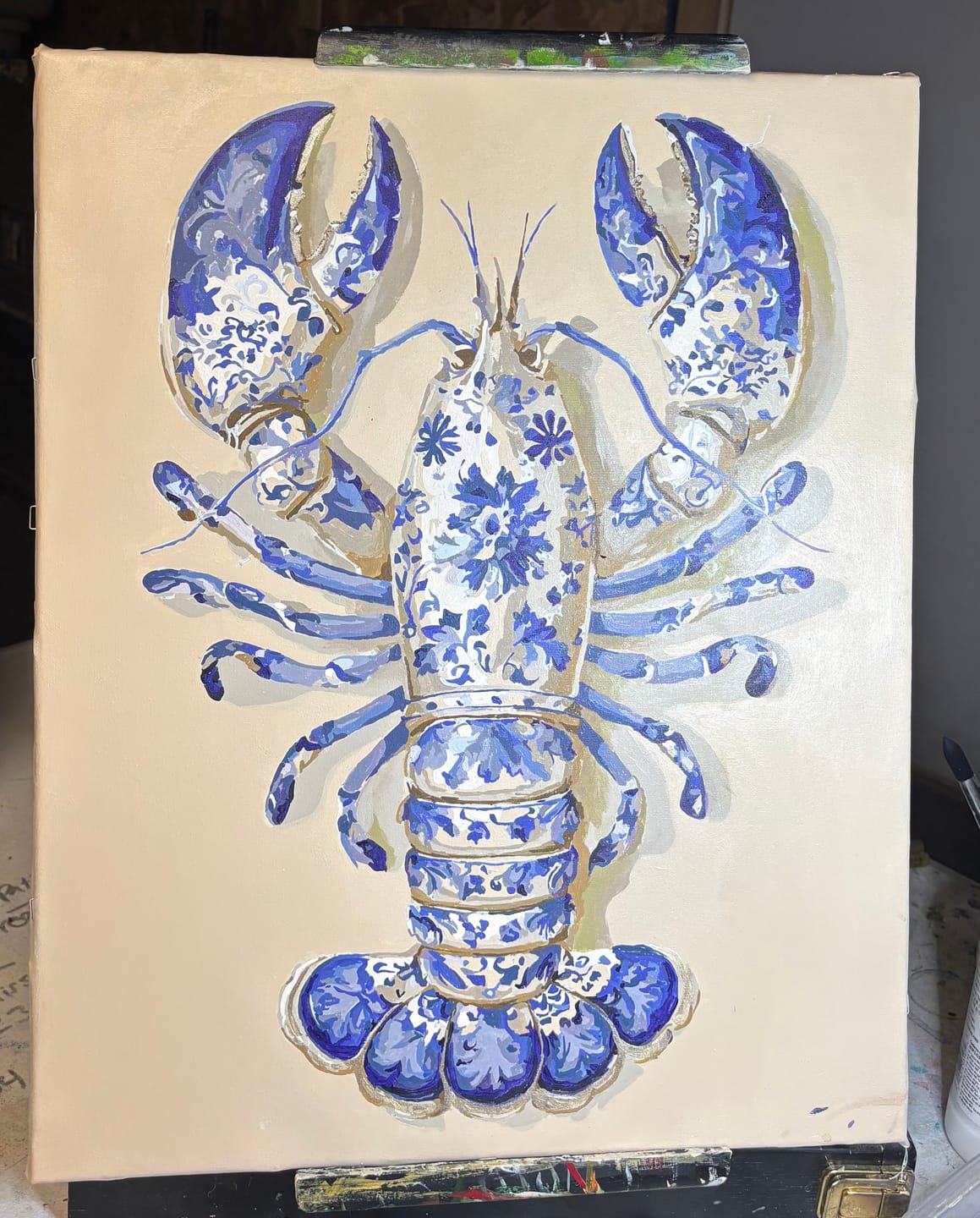 Customer photo review of Delft Lobster | Paint by Number