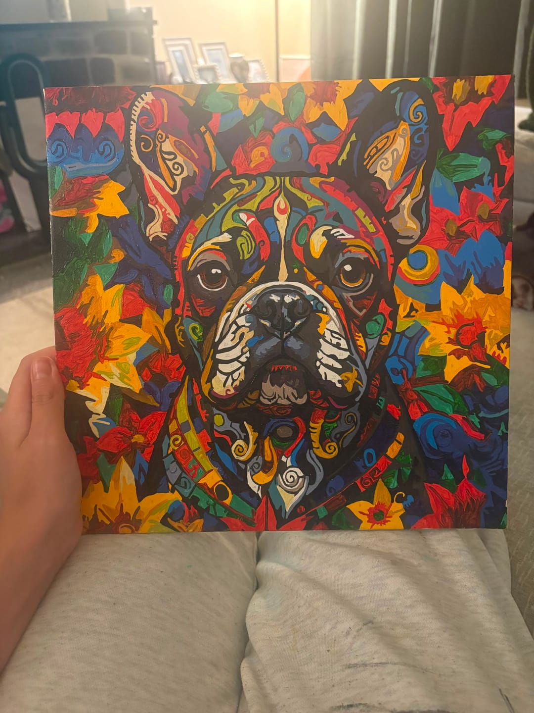Customer photo review of French Bulldog Among Flowers