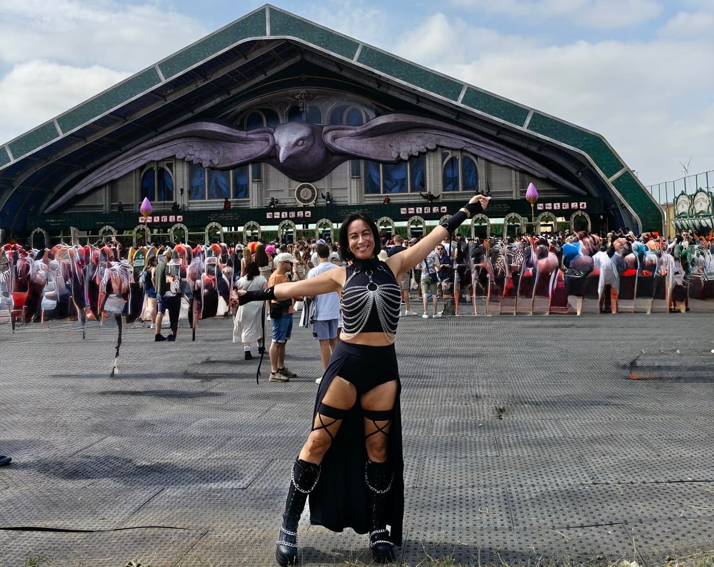 Customer photo review of Black Open Front Maxi Skirt Set