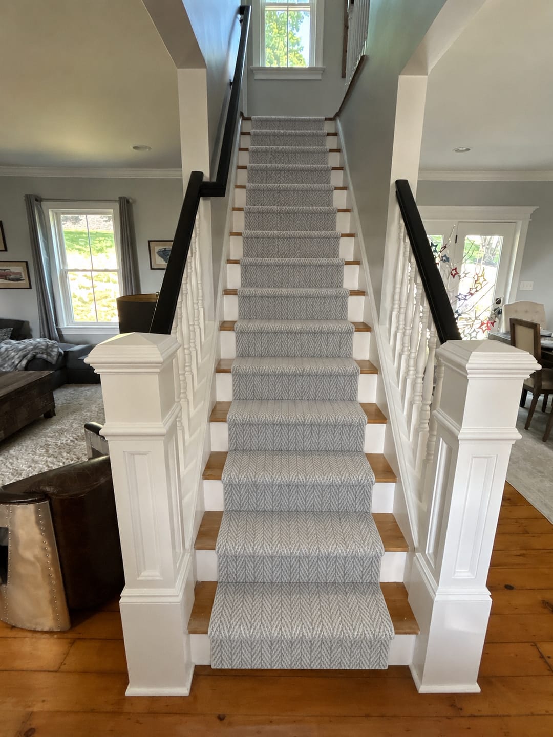 Customer photo review of Anderson Tuftex Foggy Herringbone Stair Runner