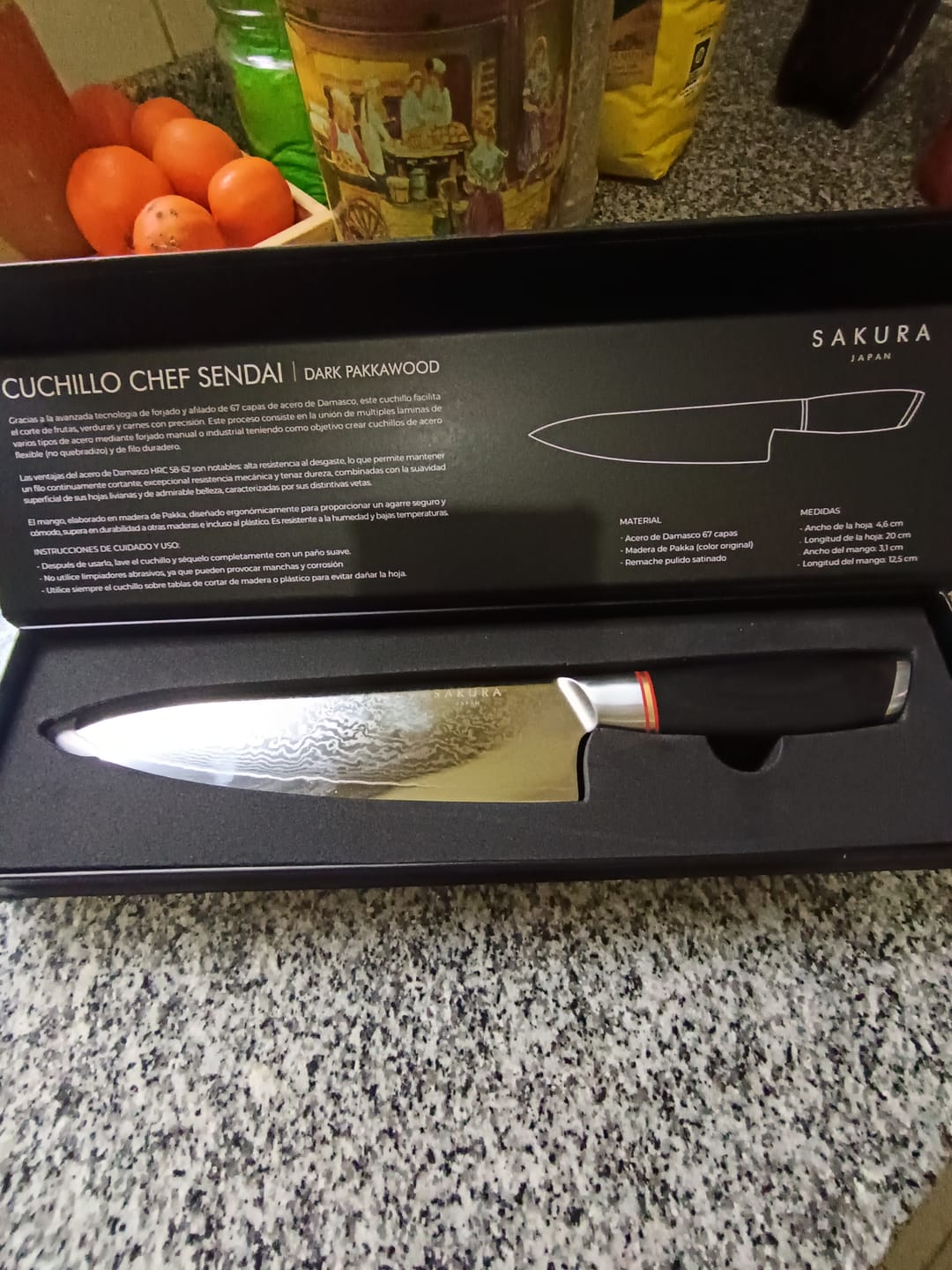 Customer photo review of Cuchillo Sakura Pakkawood