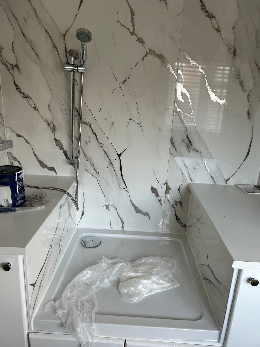 Customer photo review of 10mm Silvara Marble Gloss Shower Panel 1M x 2.4M