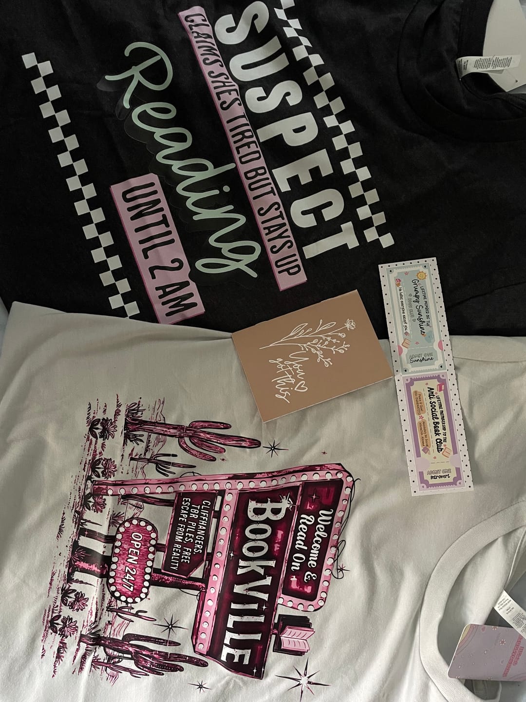 Customer photo review of Book Lovers Monthly T-Shirt Club