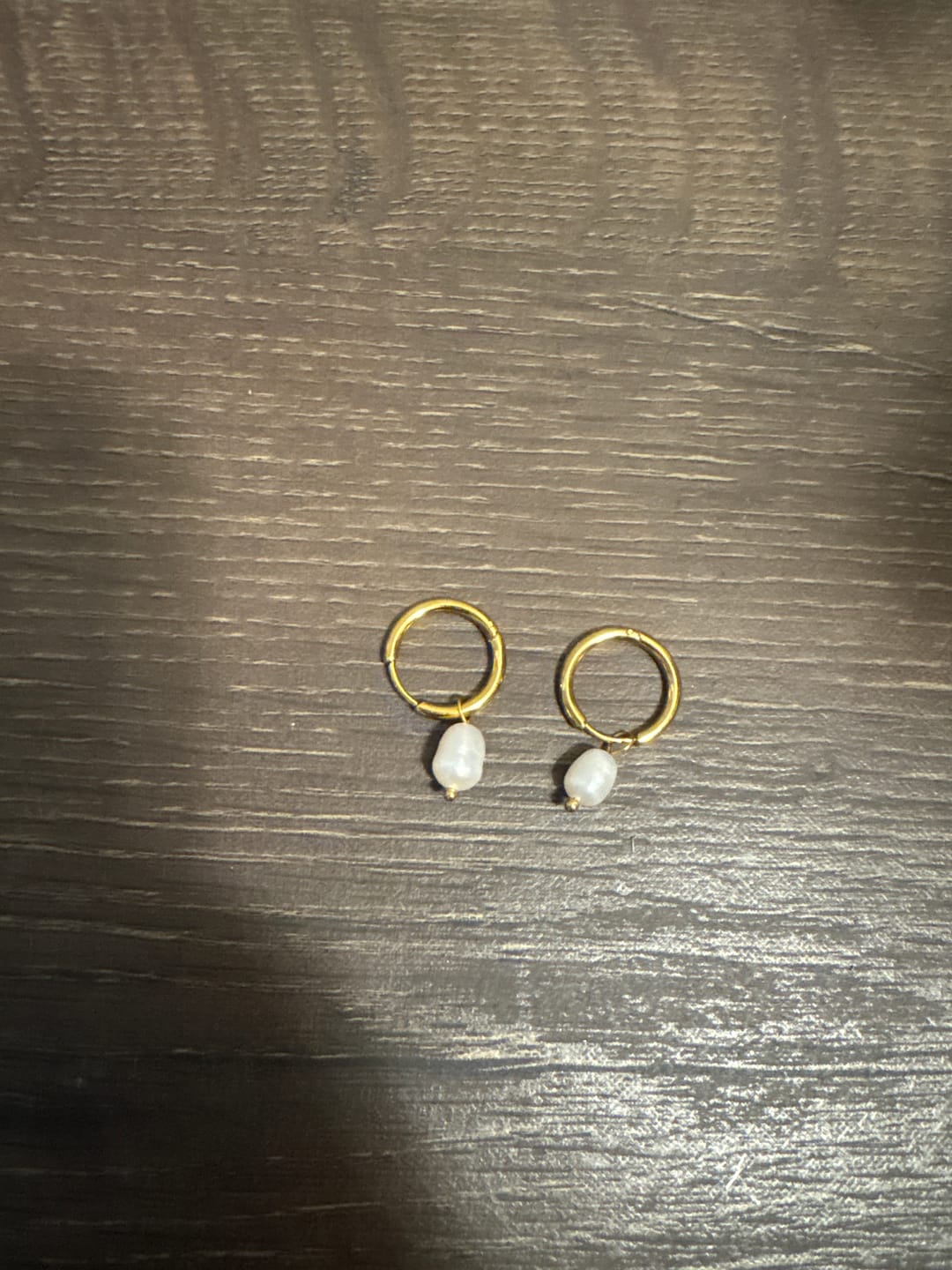 Customer photo review of Freshwater Pearl Bella Hoop Earrings
